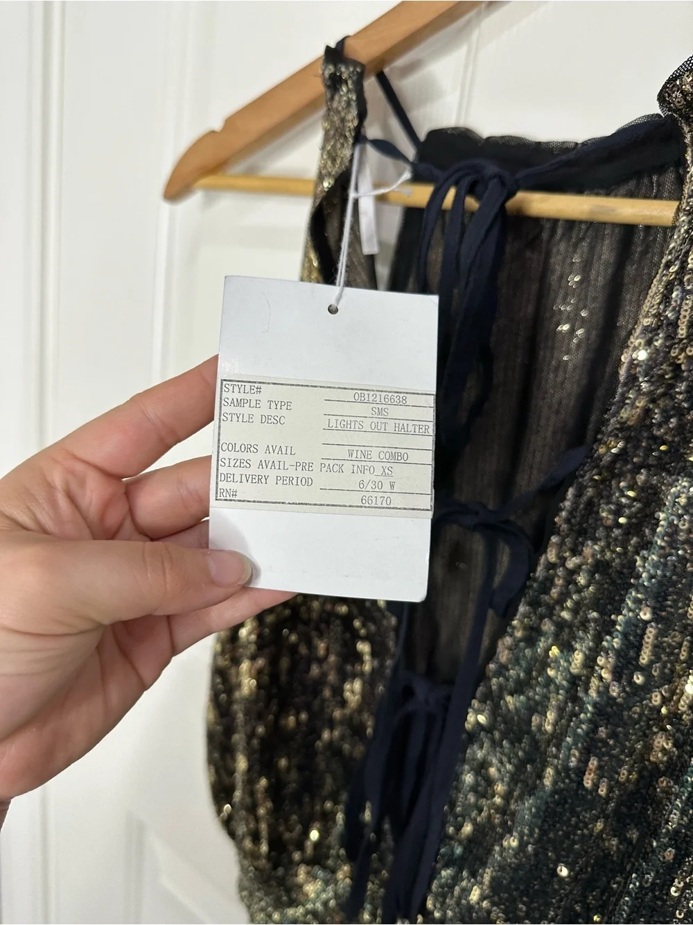 NWT Free People Gold Black Ombré Lights Out Halter Top XS Bachelorette Clubbing